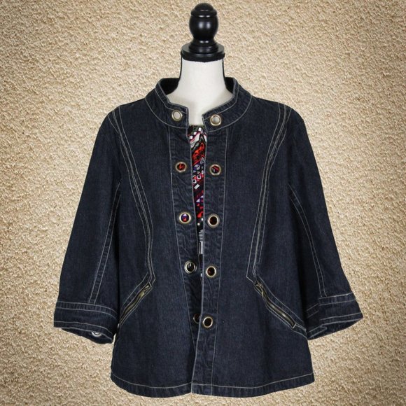 Ami Jackets & Blazers - Plus AMI Jean Jacket Gold Detail Size 2X